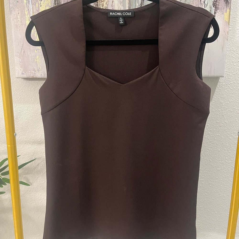 Chocolate Brown Sleeveless Blouse